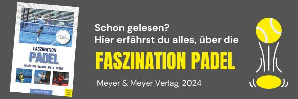 Buchcover über Padel mit Fotos und Informationen zur Faszination des Spiels.